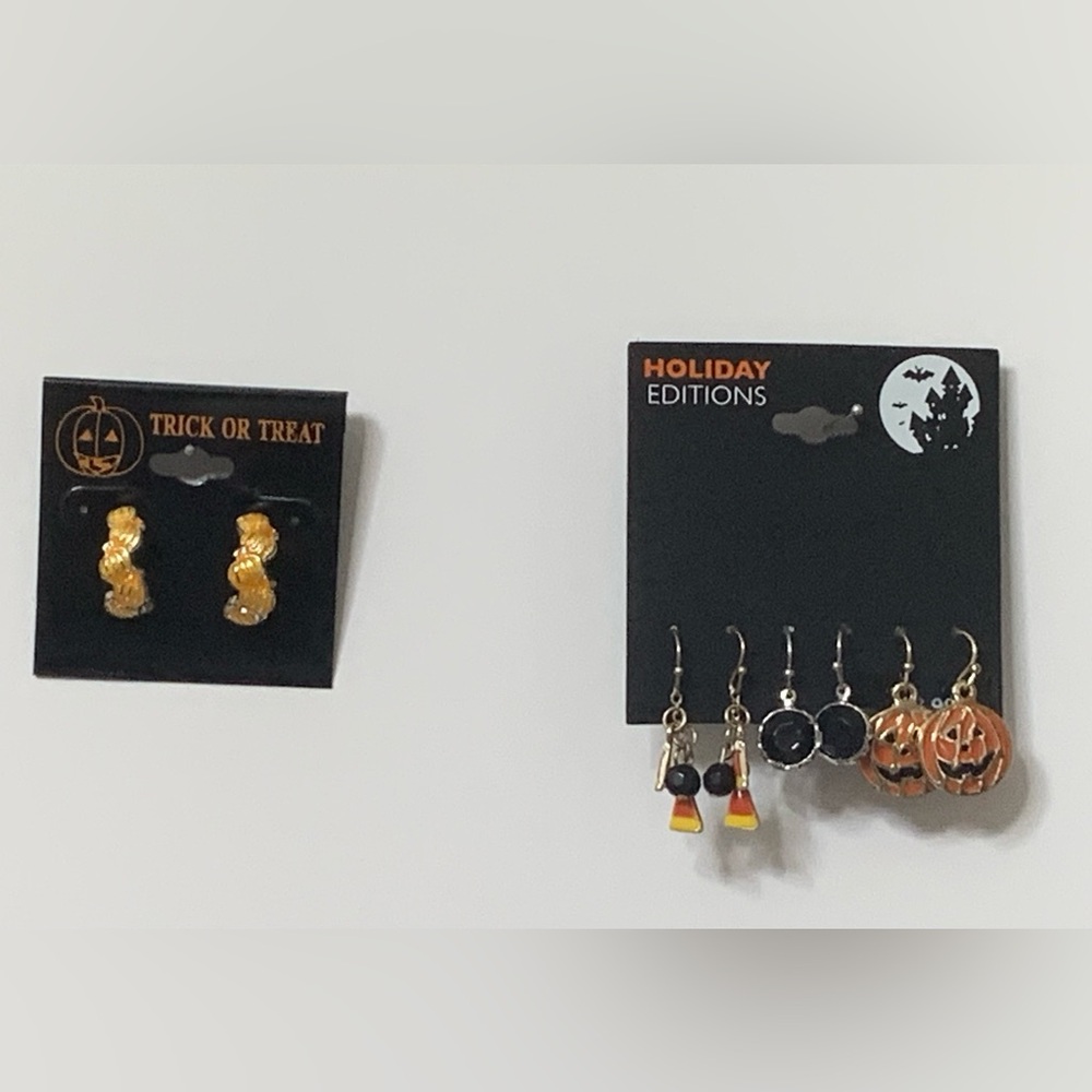 LOT OF 4 FALL/HALLOWEEN PIERCED EARRINGS